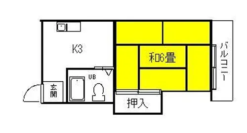 コーポ辻Ⅰ【4B号室】の間取り