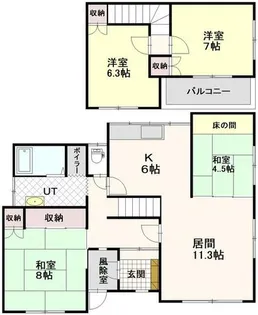 北海道岩見沢市栄町3丁目【一戸建】の間取り