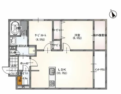 グランディールA&N出町柳【1階】の間取り