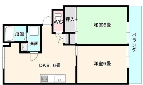 コープ砂山【202号室】の間取り