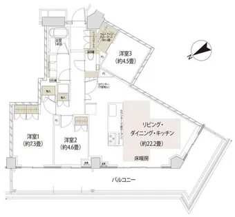 ザ・パークハウス福岡タワーズEAST【301号室】の間取り