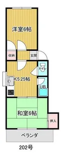 ハイツいわさか202【2階】の間取り