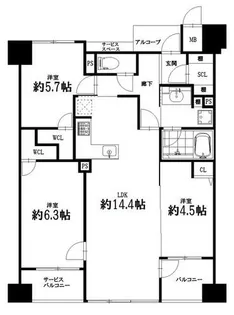 パラドール太秦丸太町通【3階】の間取り