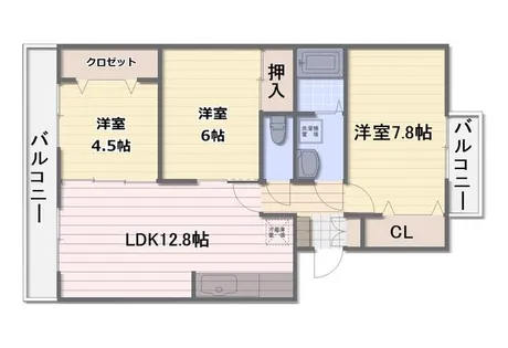 The PASTORAL South Wing【407号室】の間取り