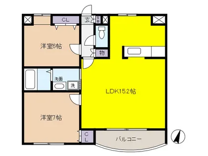 兵庫県芦屋市津知町【マンション】の間取り