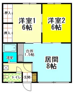 明神町マンション【B15号室】の間取り