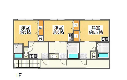コテージ曽根【1階】の間取り