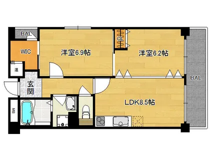 アリコス壬生【7階】の間取り