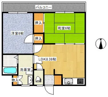 マンションメルローズ【102号室】の間取り