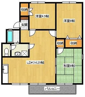 グランリーフ幸神B【2階】の間取り