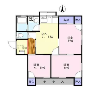 コーポつるた【101号室】の間取り