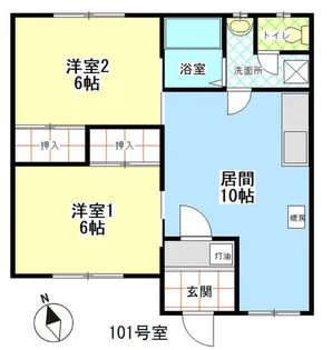 東町第一コーポA【101号室】の間取り