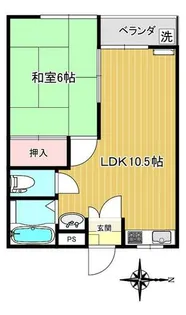緒方マンション【202号室】の間取り