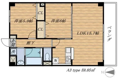 Radiant【302号室】の間取り