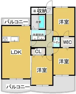 ルート本城学研台【302号室】の間取り