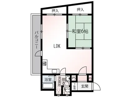 キャッスル泉屋Ⅰ【402号室】の間取り
