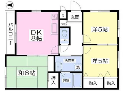 大阪府藤井寺市川北2丁目【マンション】の間取り