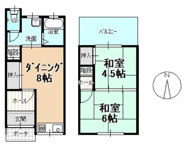 奈良県北葛城郡広陵町大字平尾【テラスハウス】の間取り