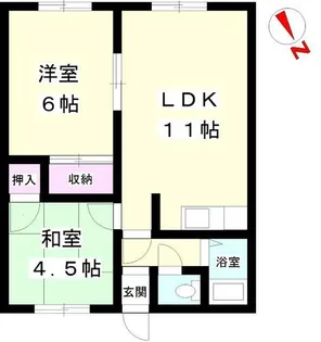 ポールドール沼ノ端【203号室】の間取り