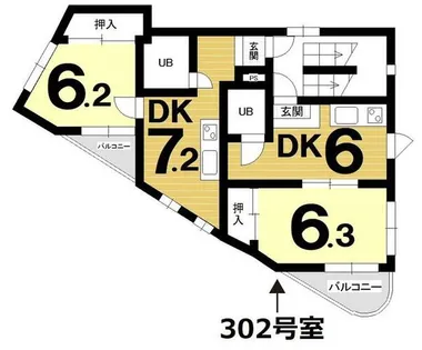 シャトレカルマン【3階】の間取り