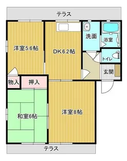 サンライズ鷹ノ巣【1階】の間取り