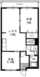 パークハイツ A棟【2階】の間取り