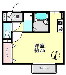 プランドール湊川【1階】の間取り