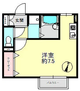 プランドール湊川【1階】の間取り