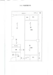 文の里コーポ【401号室】の間取り