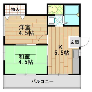 2DKの間取り画像