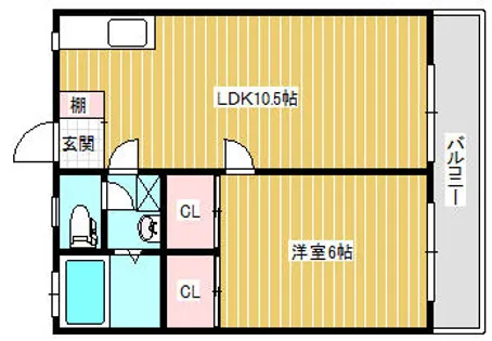 ル・クールK【1階】の間取り