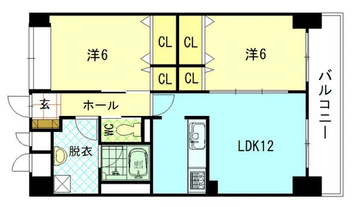 ハピネス田野浦【303号室】の間取り