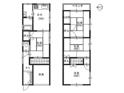 奈良県大和郡山市今国府町【一戸建】の間取り