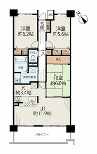 グランドメゾン大高の杜 二番館【503号室】の間取り
