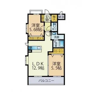 メゾンドカンパーニュ【2階】の間取り