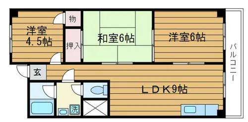大阪府吹田市日の出町【マンション】の間取り