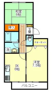 兵庫県西宮市山口町中野1丁目【アパート】の間取り