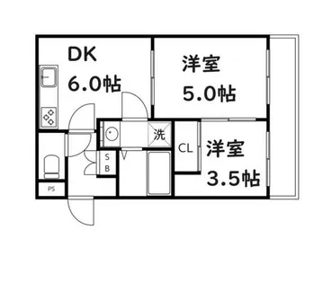 深江大発マンション【2階】の間取り