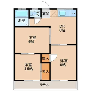 コーポラスかまち【10号室】の間取り