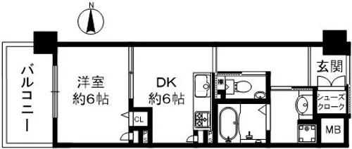 奈良県奈良市四条大路1丁目【マンション】の間取り