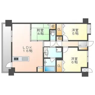 ザ・プレースひびきのウエスト【403号室】の間取り