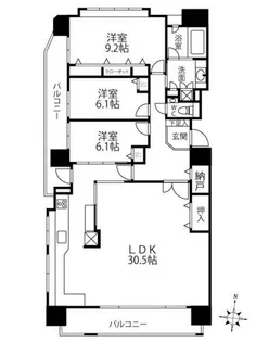 ラピスソラーレ南20条エスト【8階】の間取り