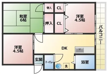 アーバン朝来【3号室】の間取り