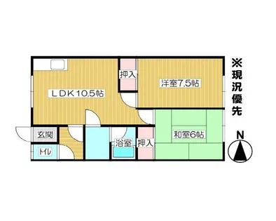 コーポあすなろⅠ【1号室】の間取り