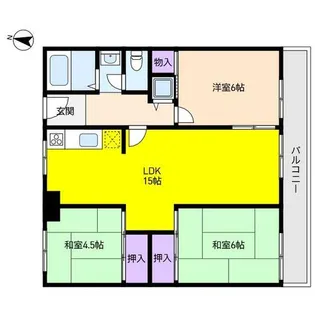 西芦屋グリーンハウス【6階】の間取り