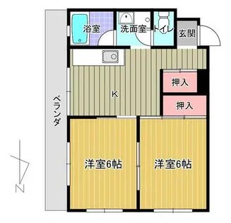 コーポラス上の橋【202号室】の間取り