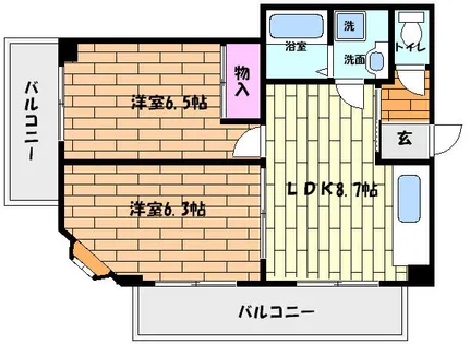 兵庫県神戸市灘区徳井町3丁目【マンション】の間取り