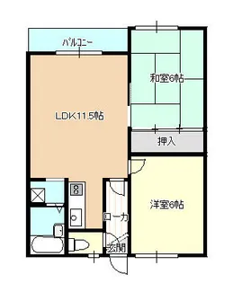 土谷ハイツ【202号室】の間取り