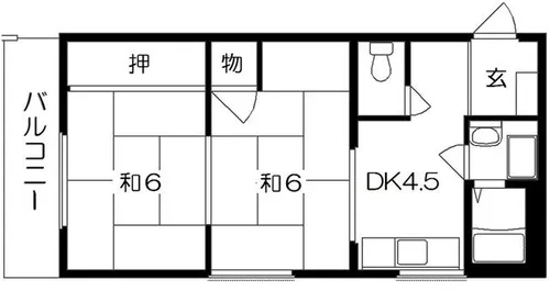 2DKの間取り画像