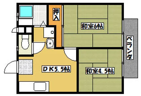 ゾンネンブルーメ【106号室】の間取り